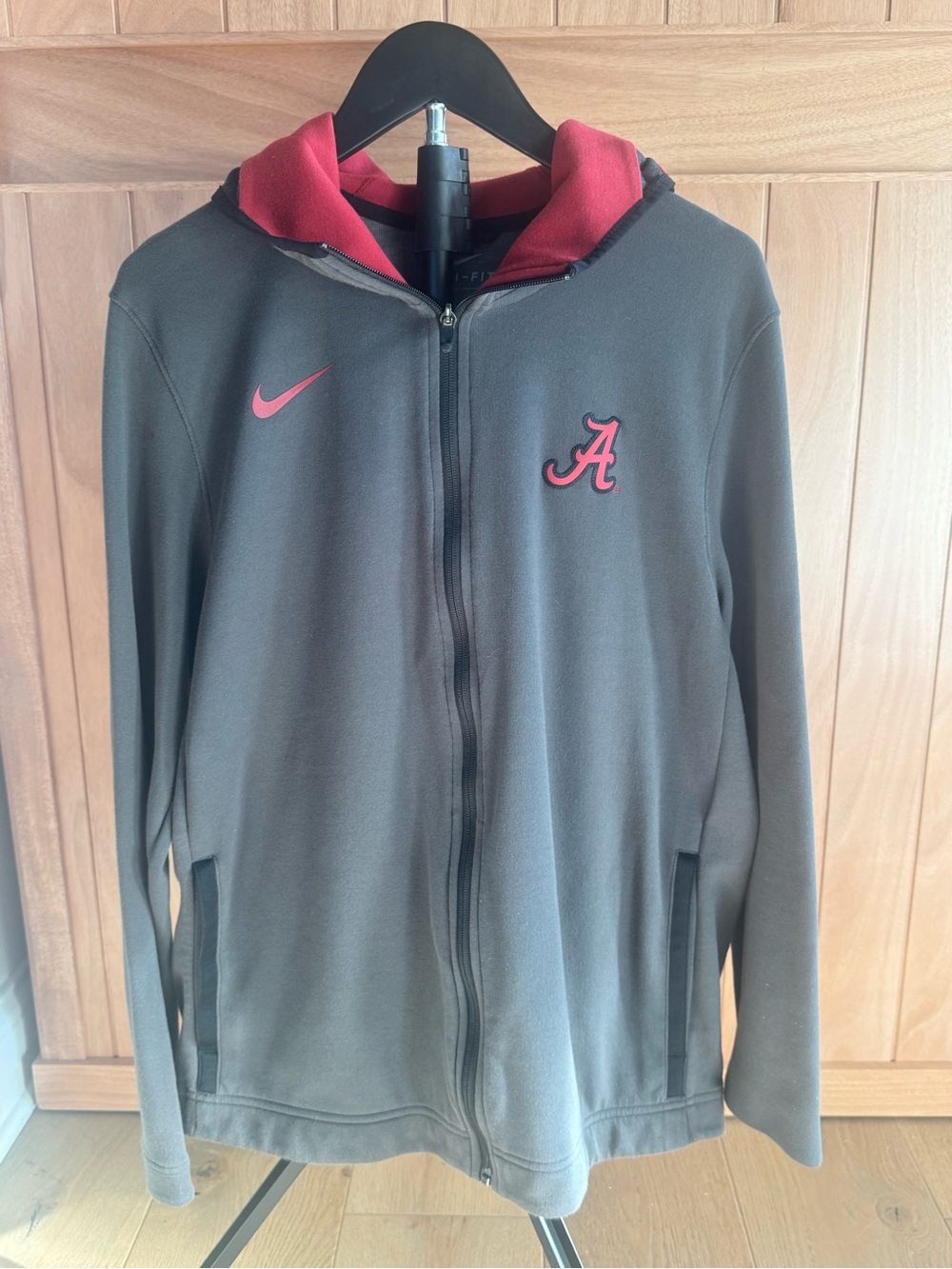 Nike gray and Crimson Alabama Crimson Tide Hooded Full-Zip Jacket